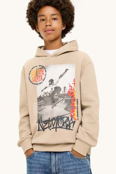 Kinder Jungen - Skater - Hoodie - beige