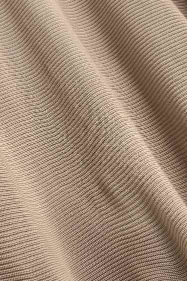 Damen - Pullover - gerippt - beige