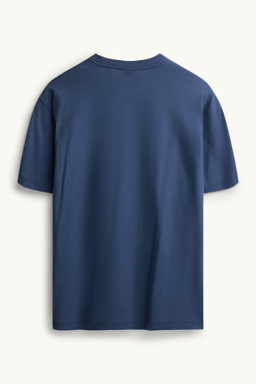 Hommes - T-shirt - relaxed fit - bleu / blanc