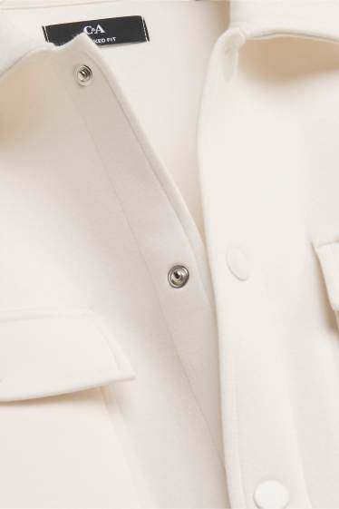Hommes - Chemise - relaxed fit - col kent - blanc crème