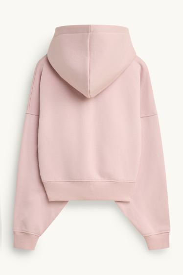 Dona - Dessuadora oberta amb caputxa - rosa pastel