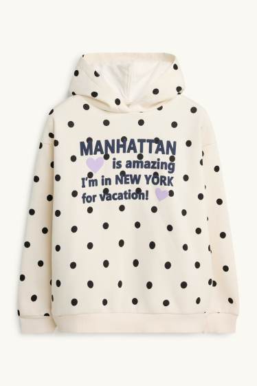 Copii - Fete - New York - hanorac - cu buline - alb / negru