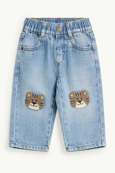 Baby: jongens - Tijger - babyjeans - jeansblauw