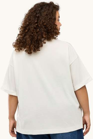 Damen - T-Shirt - Relaxed Fit - weiss