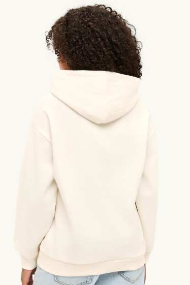 Kinder Mädchen - Hoodie - Glanz-Effekt - cremefarben