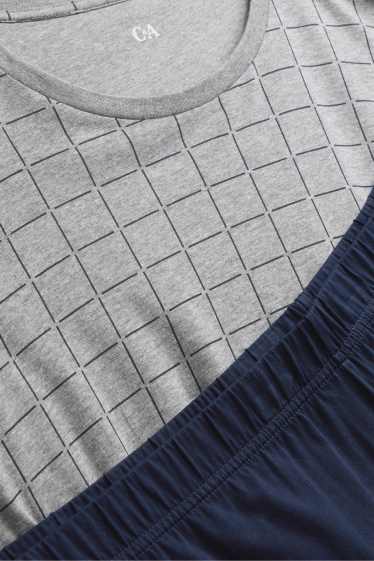 Herren - Pyjama - grau-melange