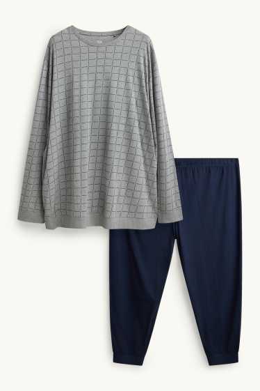 Herren - Pyjama - grau-melange