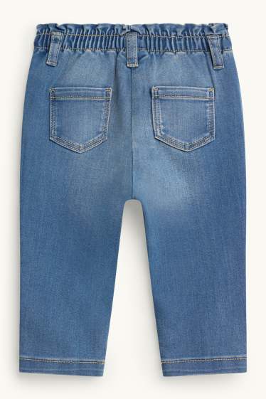 Baby Mädchen - Blümchen und Eichel - Baby-Jeans - jeansblau