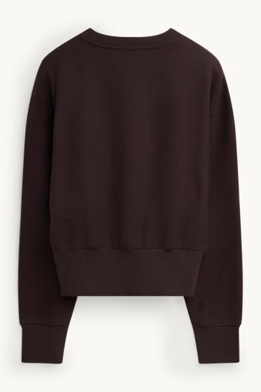 Damen - Pullover - gerippt - dunkelbraun