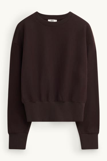 Damen - Pullover - gerippt - dunkelbraun