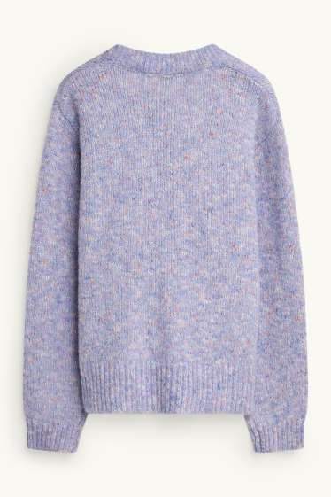 Women - V-neck jumper - lilac