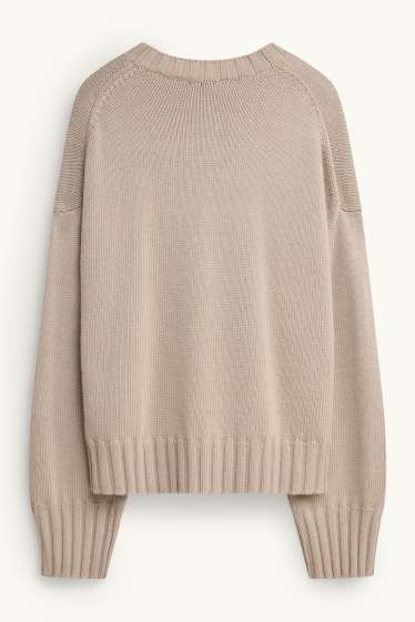 Dames - Trui met kasjmiergehalte - licht beige