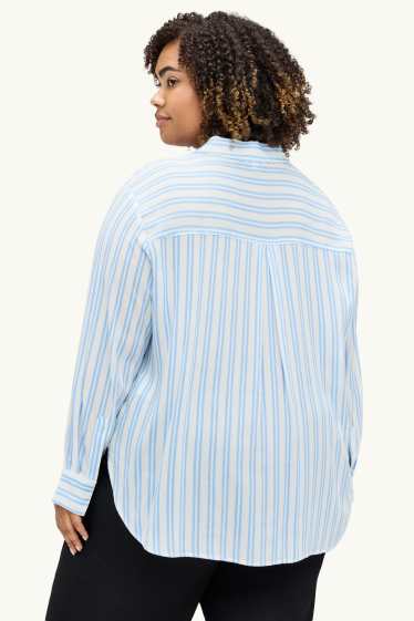 Dona - Camisa brusa - de ratlles - blanc / blau clar