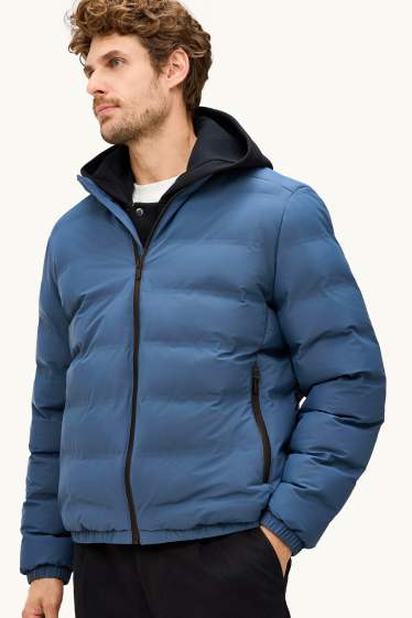 Home - Jaqueta embuatada tècnica - amb folre - impermeable - blau