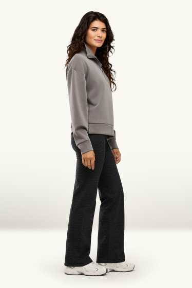 Damen - Straight Leggings - gemustert - schwarz