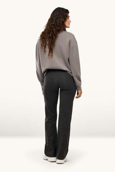 Damen - Straight Leggings - gemustert - schwarz