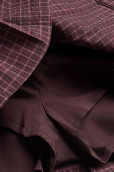 Donna - Gonna-pantaloncino - quadri - bordeaux