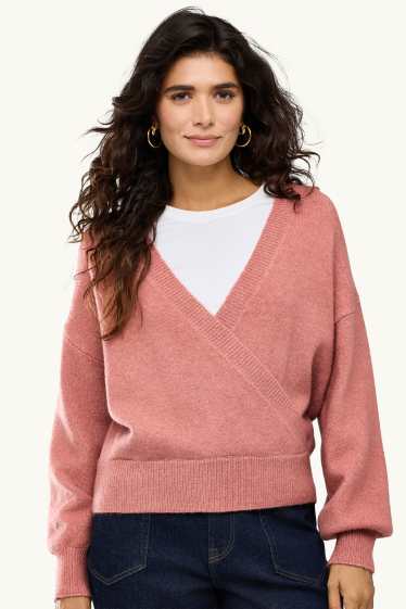 Damen - Pullover - lachsfarben