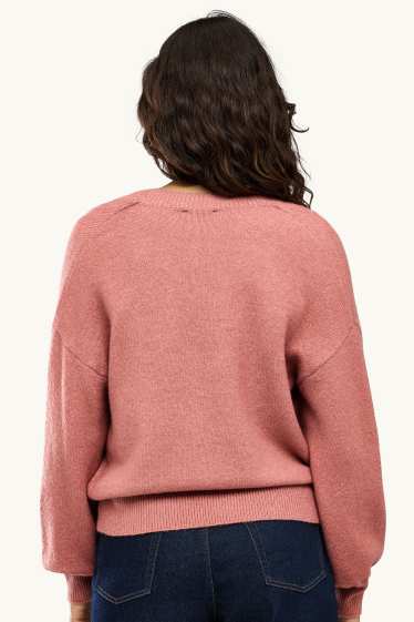 Damen - Pullover - lachsfarben