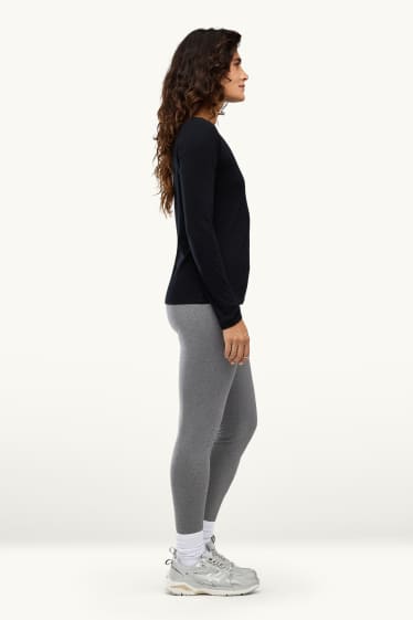 Damen - Leggings - grau-melange