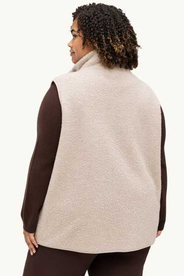 Femmes - Gilet sans manches en peluche - beige