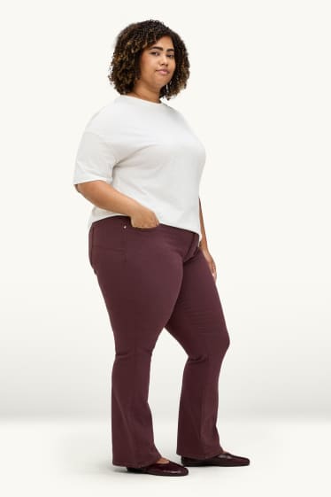 Donna - Bootcut jeans - vita media - jeans modellanti - LYCRA® - marrone scuro