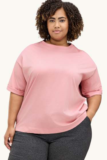 Damen - T-Shirt - Relaxed Fit - rosa