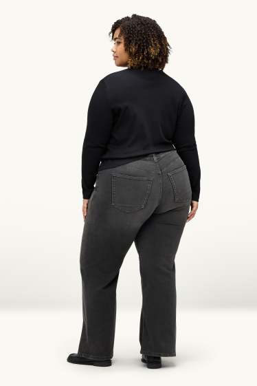 Dona - Wide Leg Jeans - mid waist - jog denim - LYCRA® - texà gris fosc