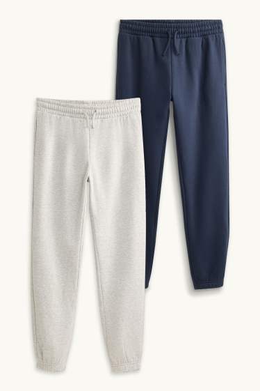 Enfants garçons - Lot de 2 - pantalon de jogging - bleu foncé / gris