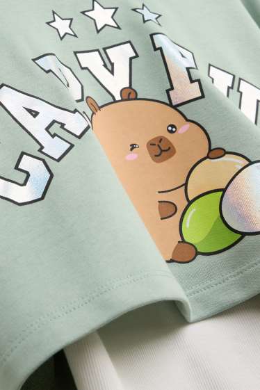 Kinder Mädchen - CapyFun - Set - Hoodie und Top - 2 teilig - hellgrün