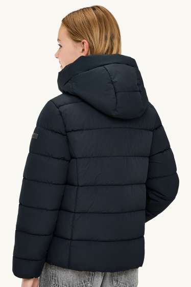 Niñas - Chaqueta acolchada con capucha - hidrófuga - negro