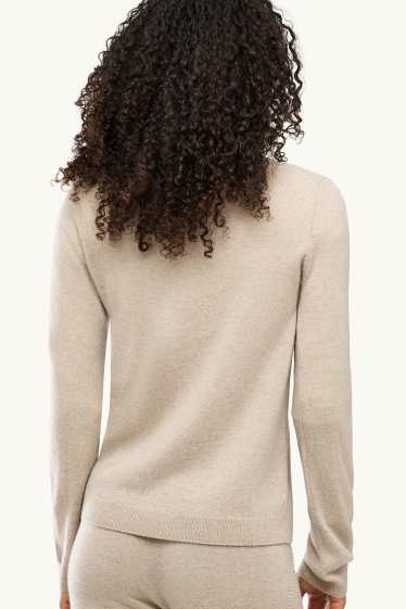 Femmes - Pull en cachemire - beige chiné