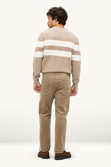 Men - Corduroy trousers - straight fit - dark green