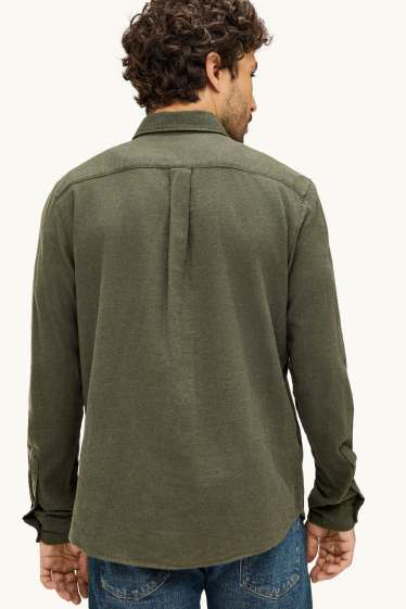 Pánské - Košile - regular fit - button-down - tmavozelená