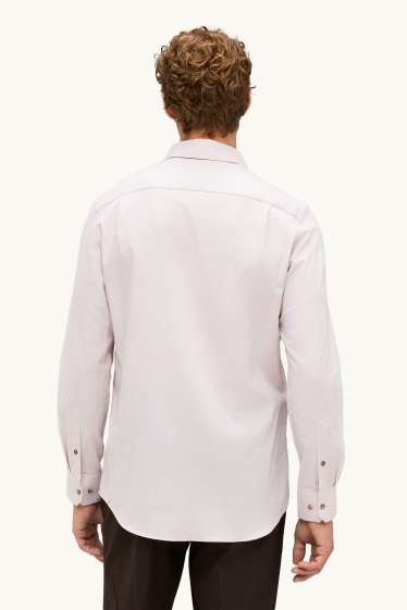 Hommes - Chemise de bureau - regular fit - col kent - sans repassage - beige