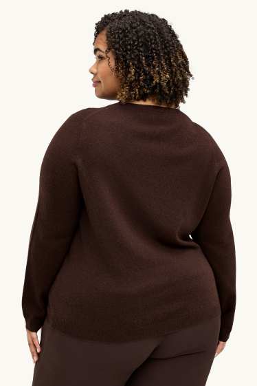 Damen - Kaschmir-Pullover - dunkelbraun