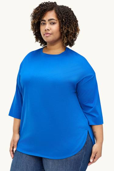 Damen - T-Shirt - Relaxed Fit - blau