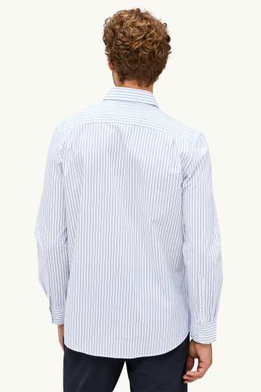 Men - Business shirt - regular fit - cutaway collar - easy-iron - white / blue