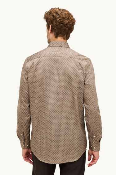 Hommes - Chemise - regular fit - col kent - à motif - taupe