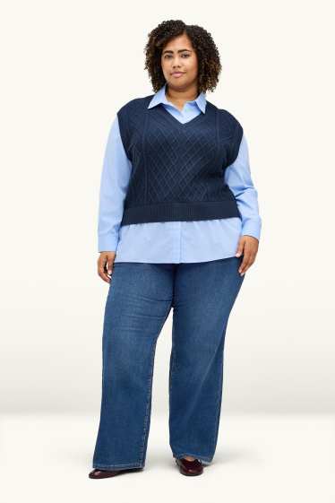 Donna - Jeans a gamba larga - vita media - jog denim - LYCRA® - jeans blu