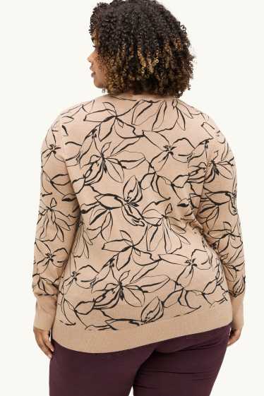 Damen - Pullover - gemustert - beige