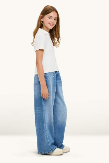 Kinder Mädchen - Baggy Jeans - jeansblau