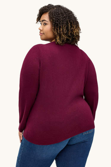 Women - Cashmere jumper - bordeaux