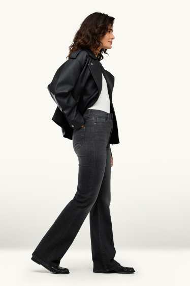 Donna - Jeans svasati - vita alta - nero