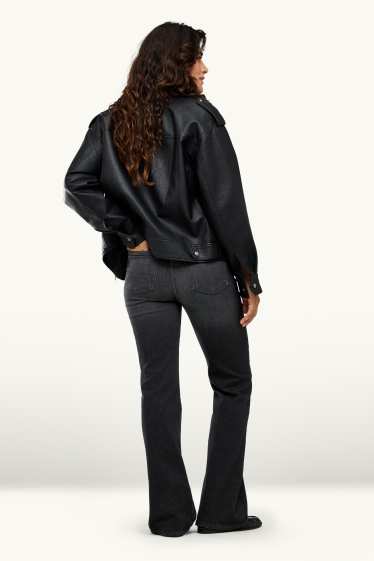 Donna - Jeans svasati - vita alta - nero