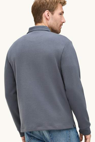Uomo - Polo a maniche lunghe - grigio