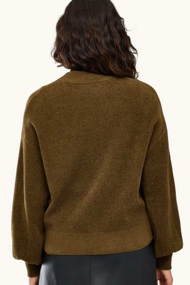 Femei - Cardigan tricotat - kaki
