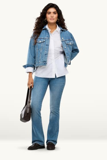 Damen - Bootcut Jeans - High Waist - jeansblau