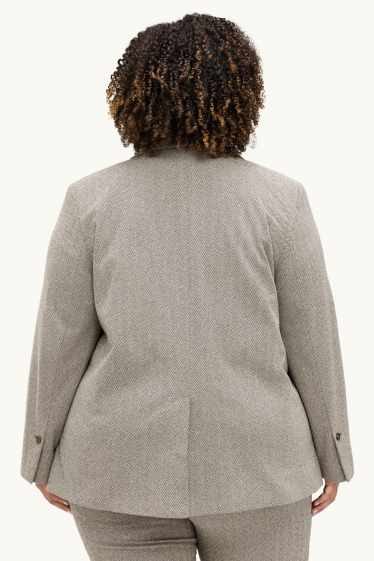 Damen - Longblazer - Regular Fit - gemustert - beige