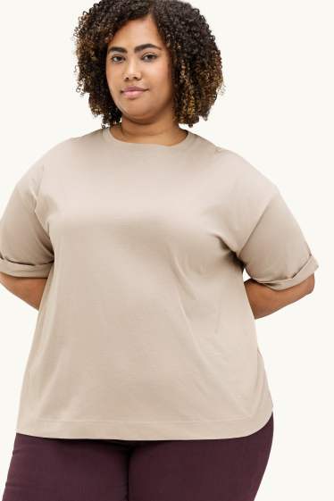 Damen - T-Shirt - Relaxed Fit - beige